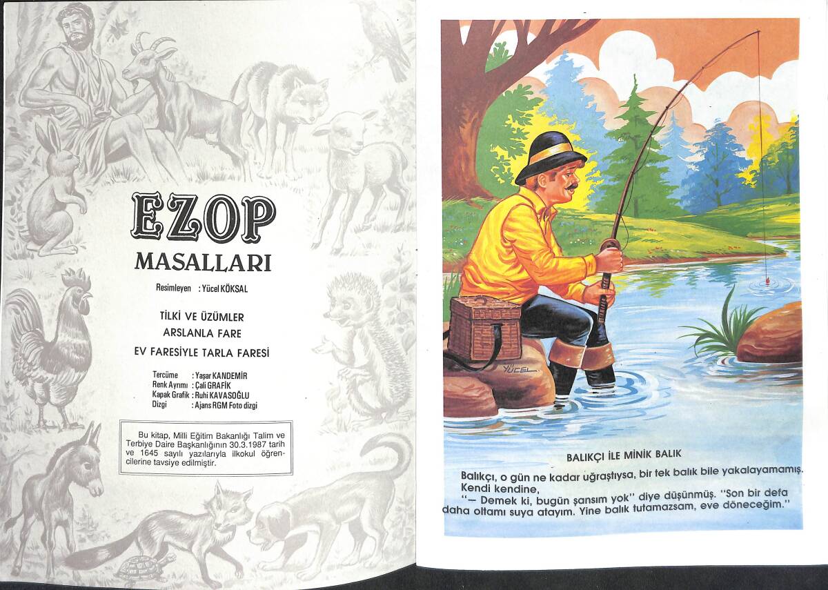 1990's Onur Dizisi 2 - Ezop Masalları Serisi Balıkçı İle Minik Balık-Ev Faresiyle Tarla Faresi-Tilki Ve Üzümler NDR100100 - 2