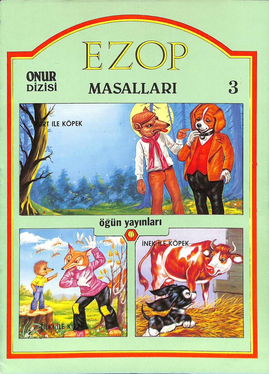1990's Onur Dizisi 3 - Ezop Masalları Serisi Kurt İle Köpek-Tilki İle Kirpi-İnek İle Köpek NDR100099 - 1