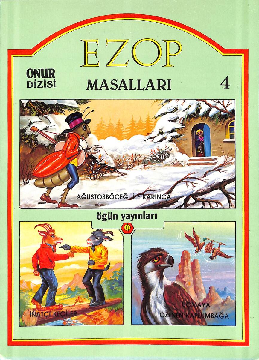 1990's Onur Dizisi 4 - Ezop Masalları Serisi Ağustos Böceği İle Karınca-İnatçı Keçiler-Uçmaya Özenen Kaplumbağa NDR100098 - 4