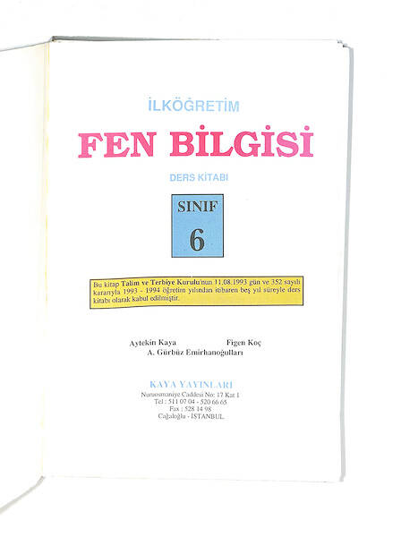 1990's Ortaokul 1.Sınıf Fen Bilgisi Ders Kitabı NDR99761 - 2