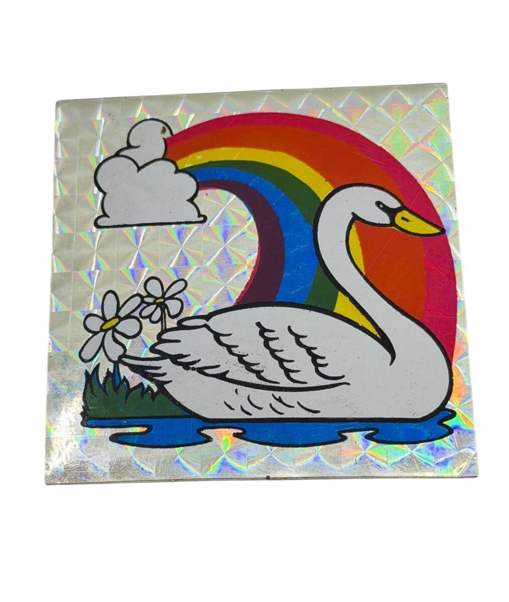 1990's Reflektörlü (Kedi Göz) Kuğu Retro Sticker Çıkartma AKS2098 - 1