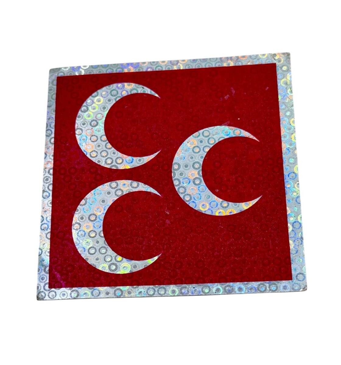 1990's Reflektörlü (Kedi Göz) MHP Üç Hilal Sticker Çıkartma AKS2025 - 1