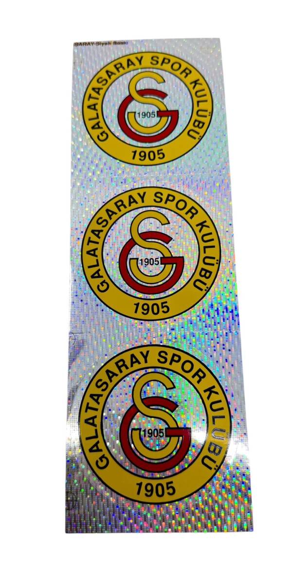 1990's Reflektörlü (Kedi Göz) Sarı-Kırmızı Arma Sticker Çıkartma AKS1914 - 1