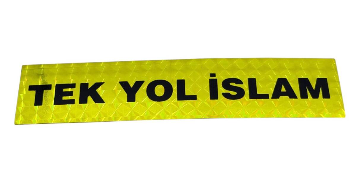 1990's Reflektörlü (Kedi Göz) Tek Yol İslam Sticker Çıkartma AKS1882 - 1