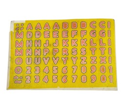 1990's Retro Alfabe&Sayı Sticker Çıkartma AKS2163 - Gökçekoleksiyon