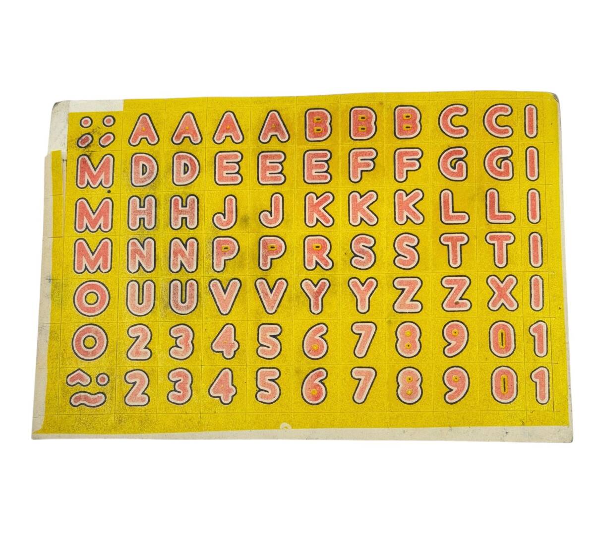 1990's Retro Alfabe&Sayı Sticker Çıkartma AKS2163 - 1