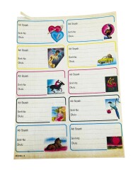 1990's Retro Karışık Figürlü Okul Etiketi Sticker AKS2139 - Gökçekoleksiyon