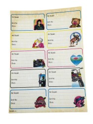 1990's Retro Karışık Figürlü Okul Etiketi Sticker AKS2141 - Gökçekoleksiyon