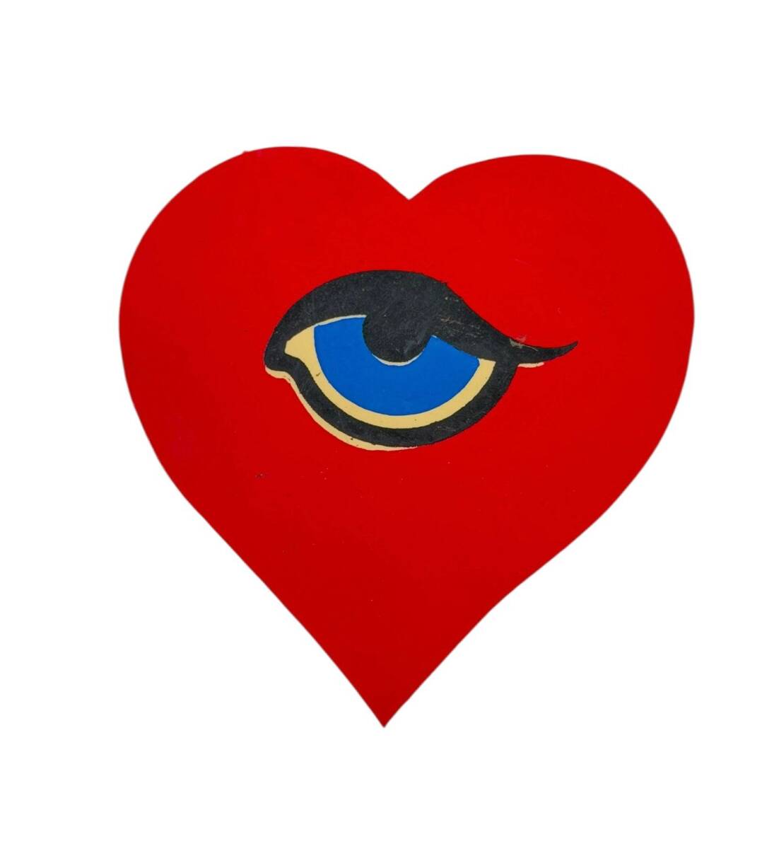 1990's Retro Kırmızı Kalp ve Mavi Göz Sticker Çıkartma AKS2180 - 1