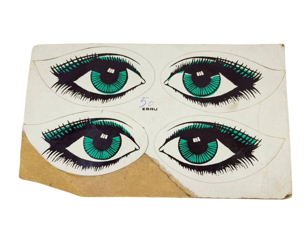 1990's Retro Yeşil Göz Sticker Çıkartma AKS2159 - 1