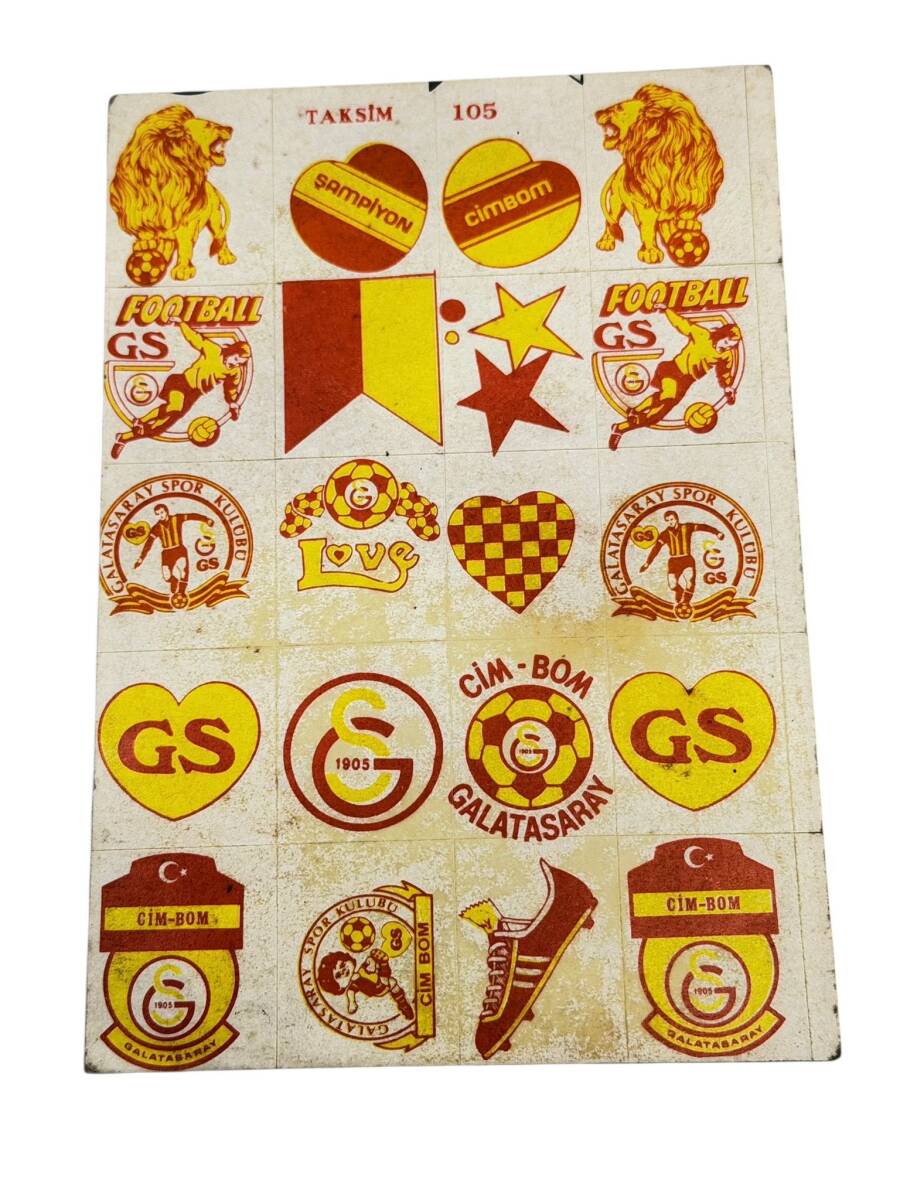 1990's Sarı-Kırmızı 20'li Sticker Çıkartma AKS1967 - 1