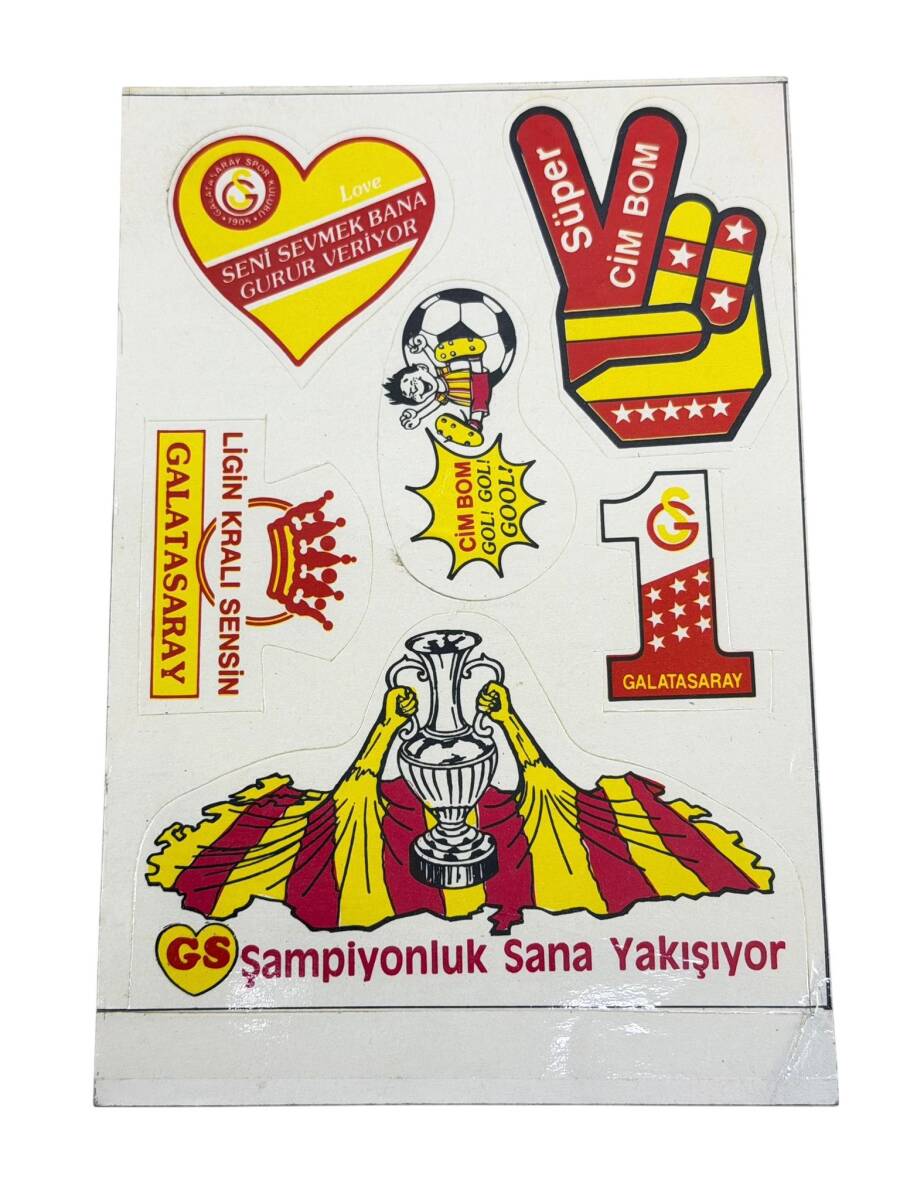 1990's Sarı-Kırmızı 6'lı Sticker Çıkartma AKS1972 - 1