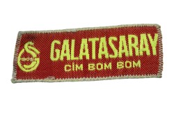 1990's Sarı-Kırmızı Kumaş Eski Çanta Arması AKS2051 - Gökçekoleksiyon