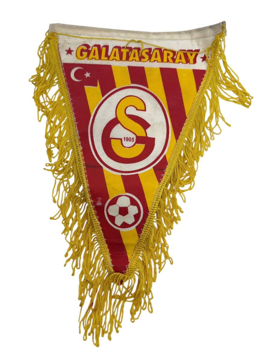 1990's Sarı-Kırmızı Kumaş Flama/Bayrak AKS2212 - 1