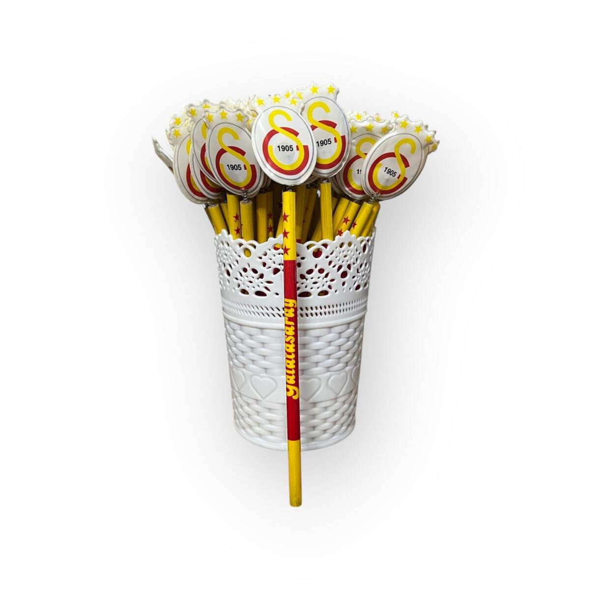 1990s Sarı-Kırmızı Kurşun Kalem Eski Bakkaliye Kalem AOB6120 - 1