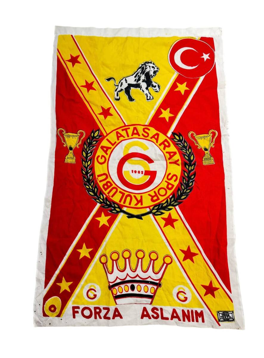 1990's Sarı-Kırmızı Naylon Taraftar Bayrağı - Forza Aslanım AKS2202 - 3