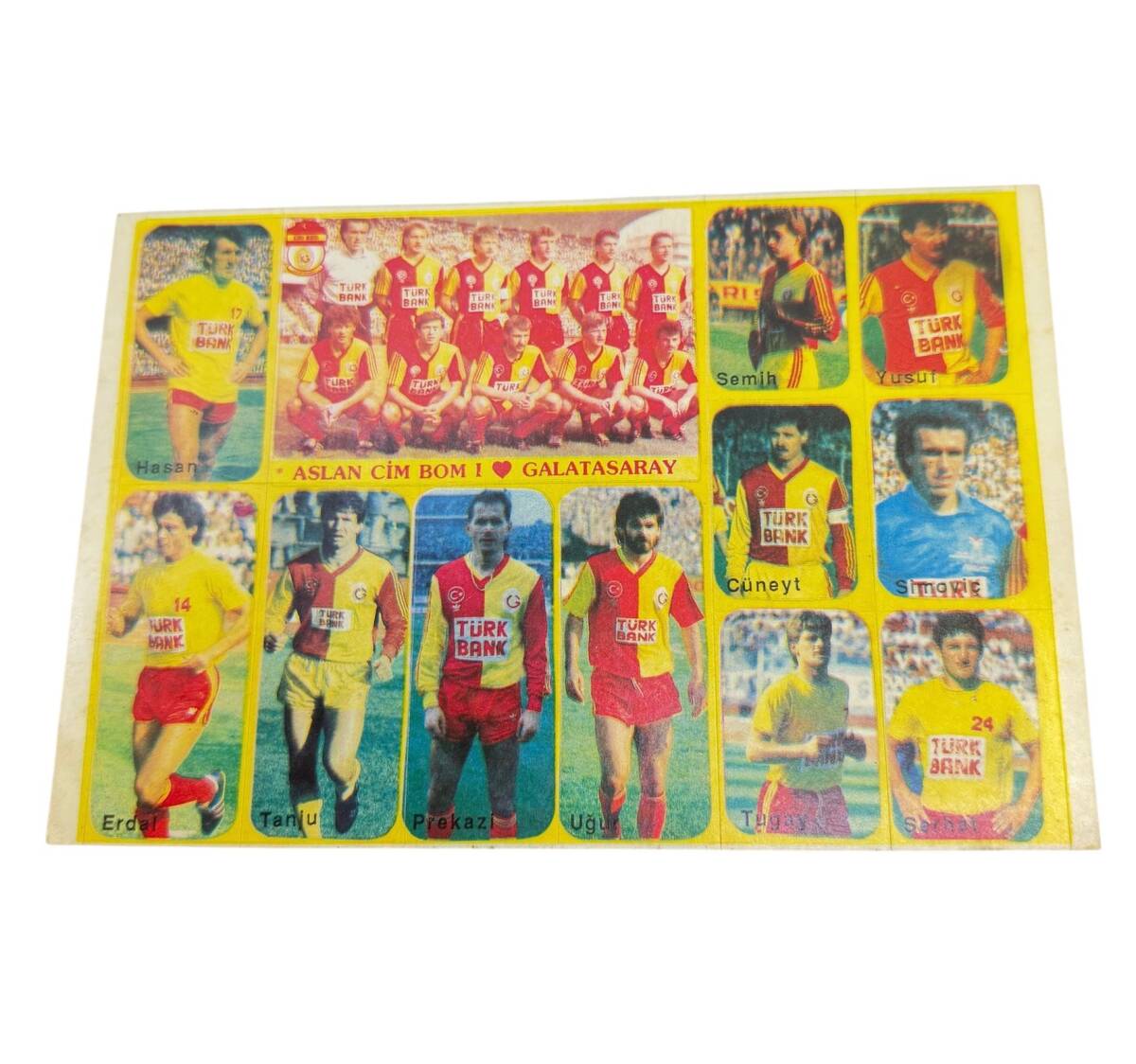 1990's Sarı-Kırmızı Oyuncu Kadrosu 12'li Sticker Çıkartma AKS1969 - 1