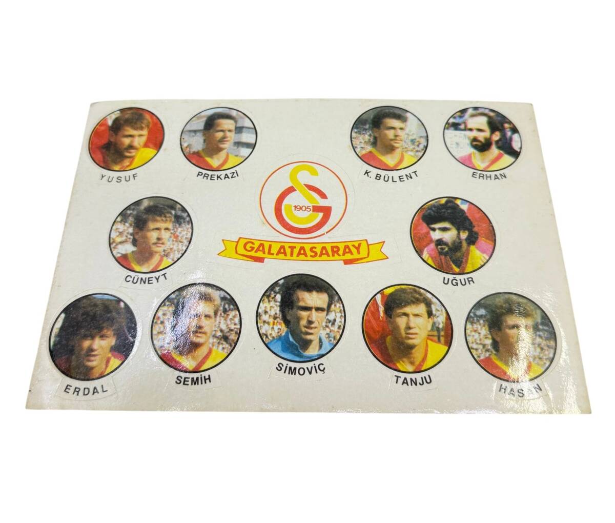 1990's Sarı-Kırmızı Oyuncu Kadrosu 12'li Sticker Çıkartma AKS1970 - 1