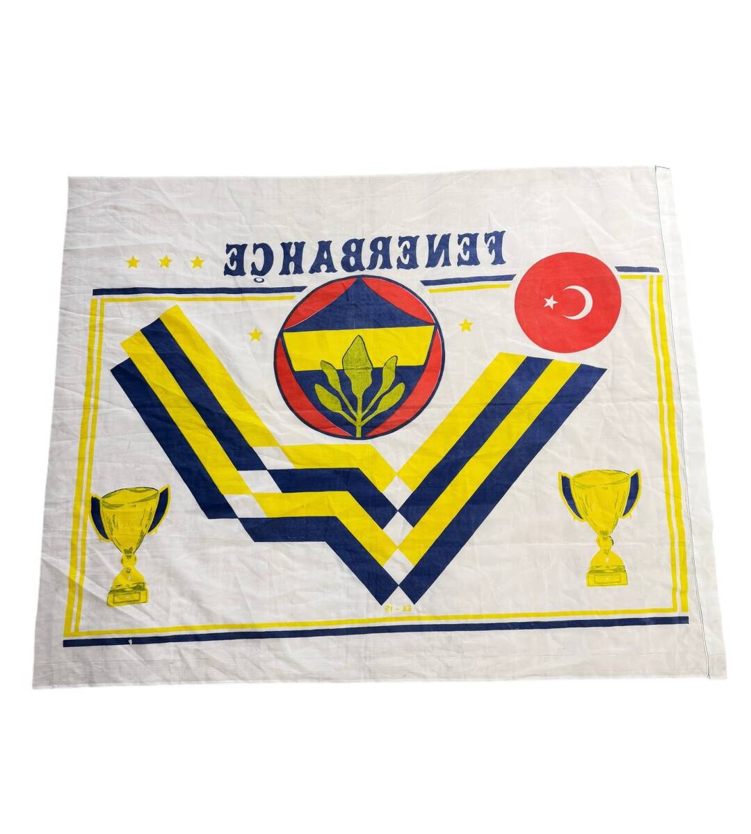 1990's Sarı-Lacivert Naylon Taraftar Bayrağı AKS2207 - 2