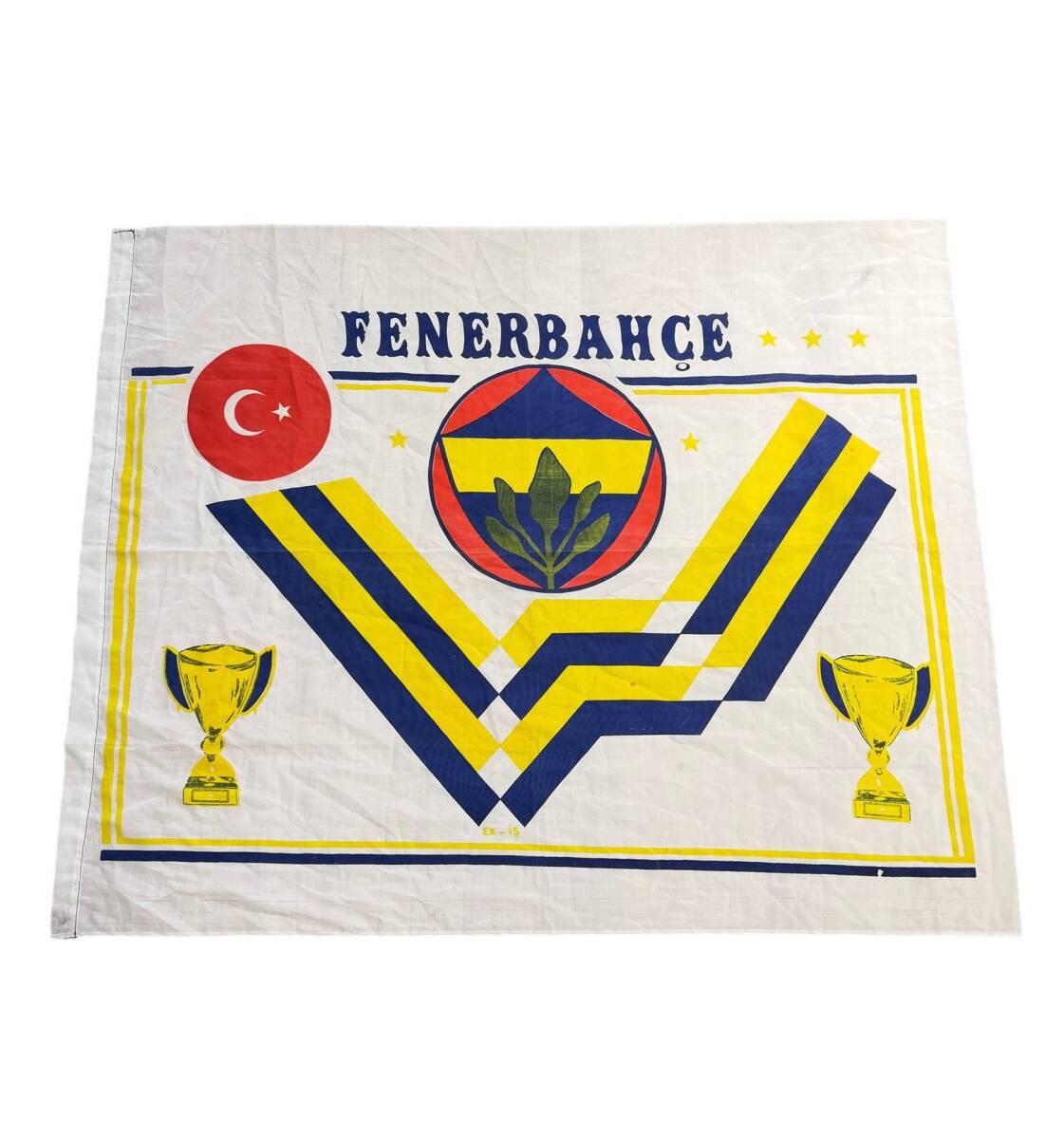 1990's Sarı-Lacivert Naylon Taraftar Bayrağı AKS2207 - 3