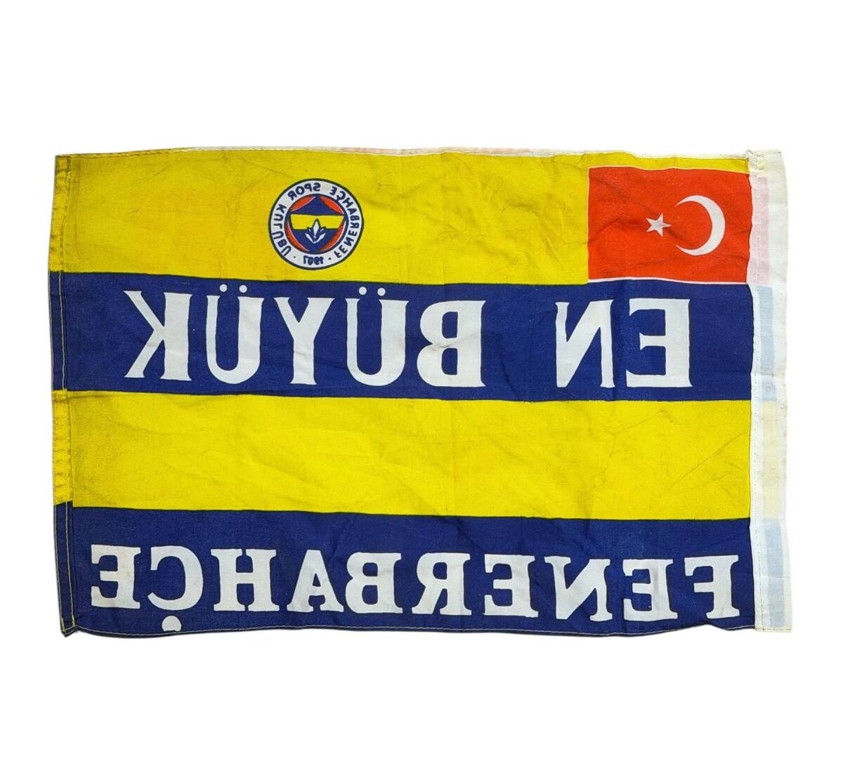 1990's Sarı-Lacivert Naylon Taraftar Bayrağı - En Büyük Fenerbahçe AKS2205 - 2