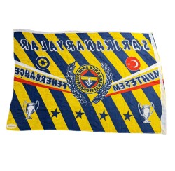 1990's Sarı-Lacivert Naylon Taraftar Bayrağı - Sarı Kanaryalar AKS2204 - 2