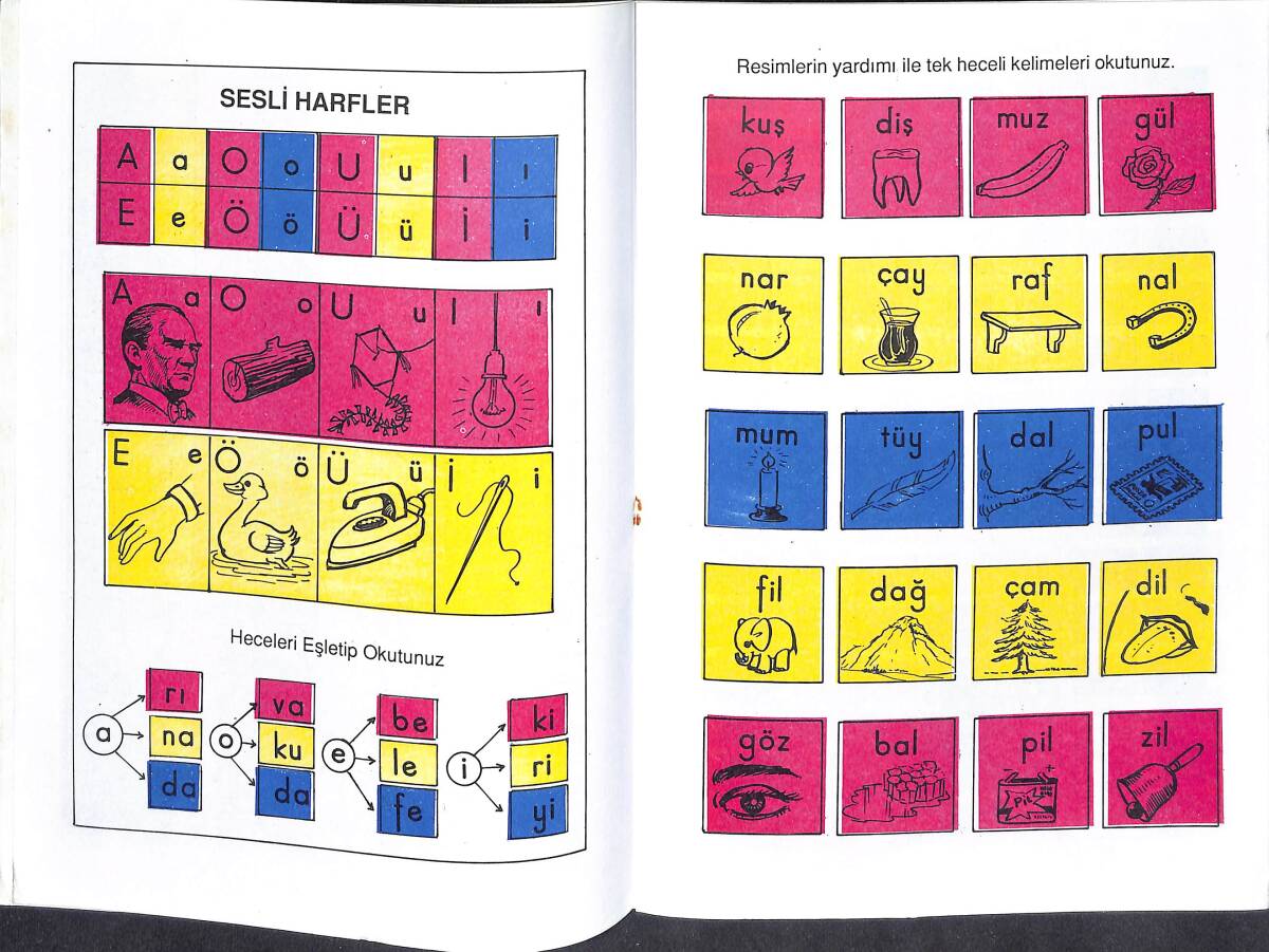 1990's Şenyıldız Yayınevi İlkokul Hece Kitabı NDR100494 - 2
