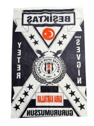 1990's Siyah-Beyaz Karakartallar Naylon Taraftar Bayrağı - Bana Sevgin Yeter AKS2200 - 2