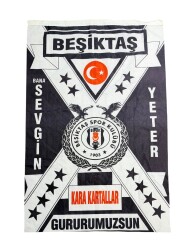 1990's Siyah-Beyaz Karakartallar Naylon Taraftar Bayrağı - Bana Sevgin Yeter AKS2200 - Gökçekoleksiyon