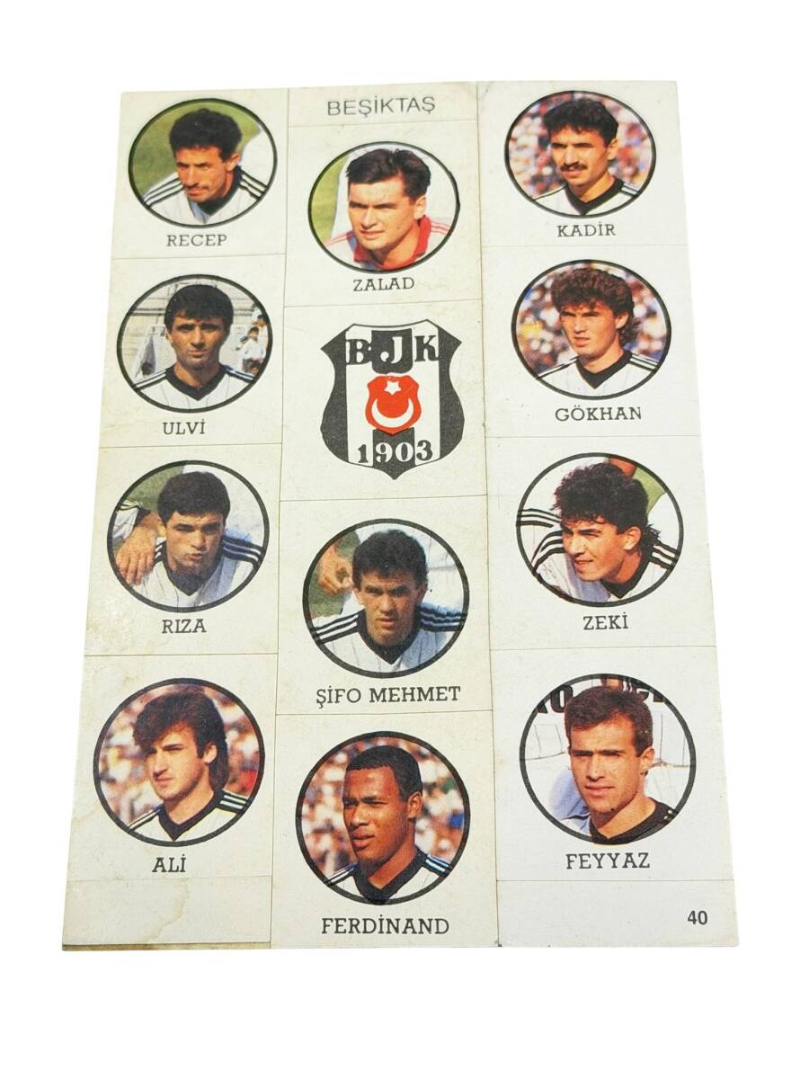 1990's Siyah-Beyaz Oyuncu Kadrosu 12'li Sticker Çıkartma AKS1963 - 1