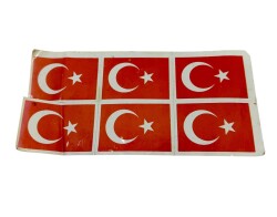 1990's Türk Bayrağı 6'lı Retro Sticker Çıkartma AKS2190 - Gökçekoleksiyon