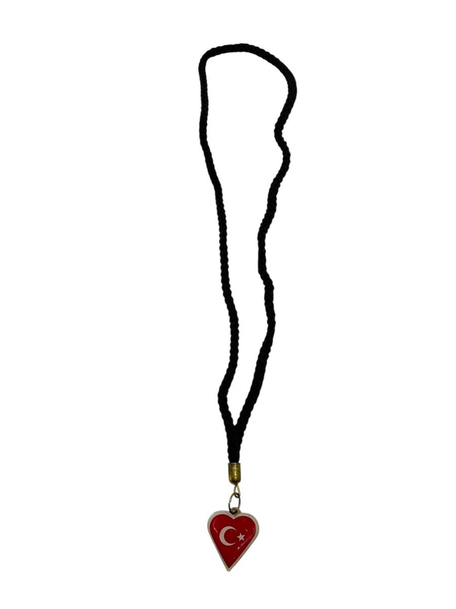 1990's Türk Bayrağı&Bozkurt Çift Taraflı Kolye AKS2154 - 1