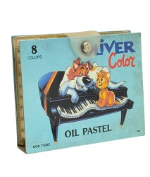 1990's Türk Malı 8'li Yağlı Pastel Boya Seti (Kullanılmamış) AOB5257 - Gökçekoleksiyon