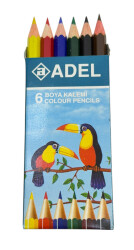 1990's Türk Malı Adel 6'lı Kuruboya Kalem Seti (Kullanılmamış) AOB5097 - Gökçekoleksiyon