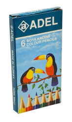 1990's Türk Malı Adel 6'lı Kuruboya Kalem Seti (Kullanılmamış) AOB5097 - 2