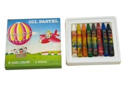 1990's Türk Malı Adel 8'li Yağlı Pastel Boya Seti (Kullanılmamış) AOB5435 - Gökçekoleksiyon