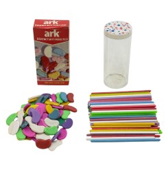 1990's Türk Malı Ark Öğrenci Sayı Fasulyesi Ve Çubukları Set AOB5430 - 3