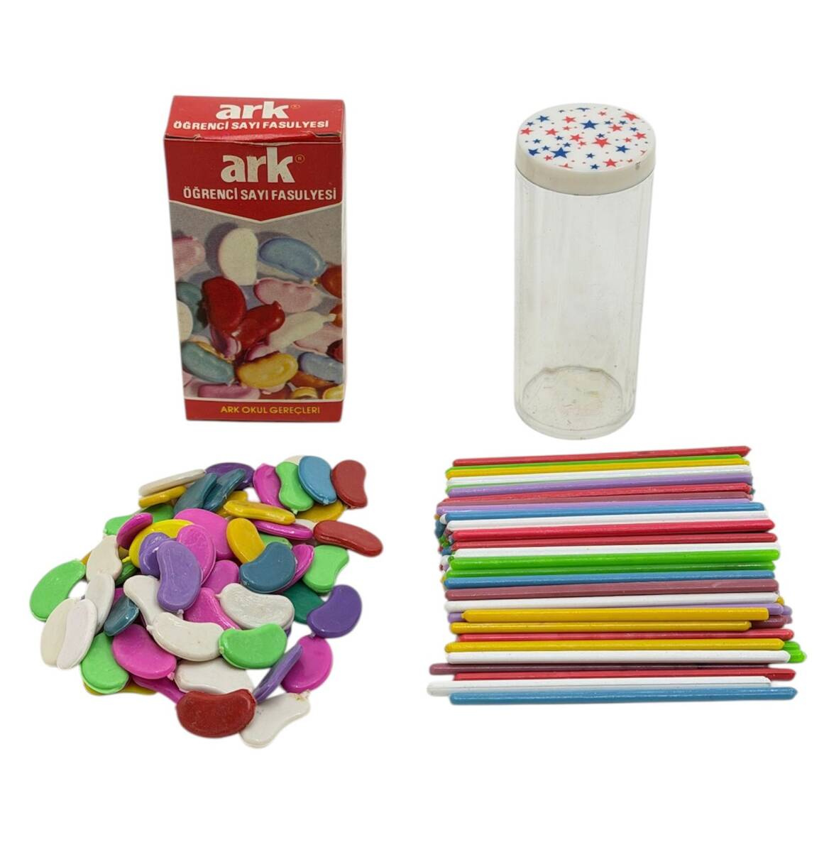 1990's Türk Malı Ark Öğrenci Sayı Fasulyesi Ve Çubukları Set AOB5430 - 1