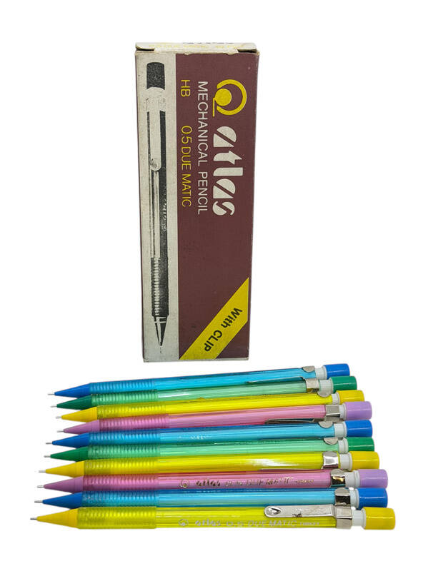 1990's Türk Malı Atlas Duematic 0.5 Uçlu Çıt Çıtlı 10'lu Kalem Seti (Kullanılmamış) AOB5374 - 1