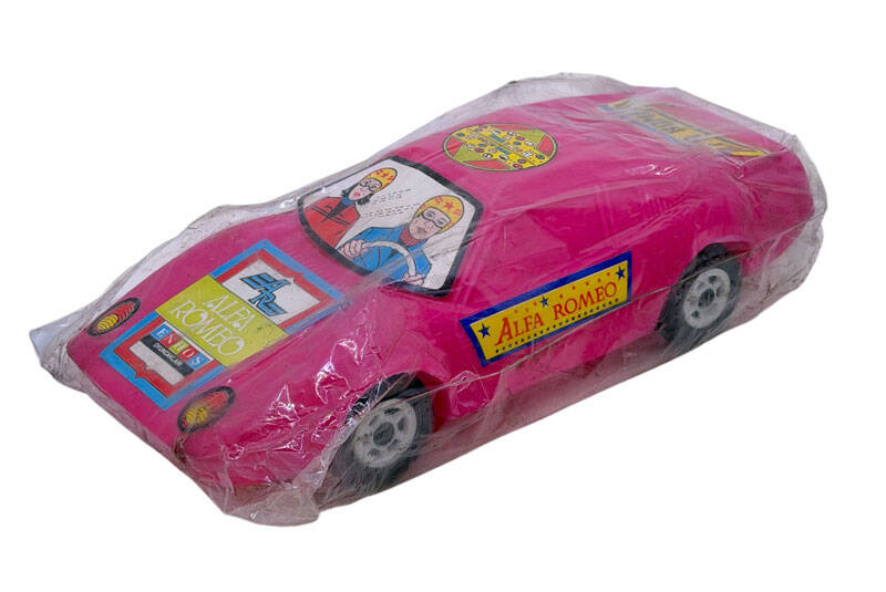 1990's Türk Malı Enhoş Üfleme Plâstik Oyuncak Alfa Romeo Yarış Aracı (Sıfır Ürün) AOB6286 - 7