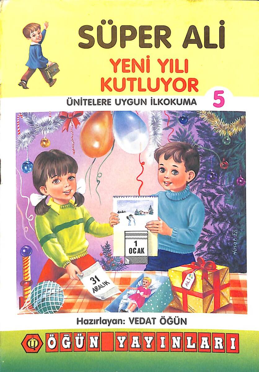 1990's Ünitelere Uygun İlkokuma 5 – Süper Ali Yeni Yıl Kutluyor NDR101895 - 1