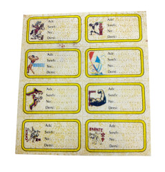 1990's Yapışkanlı Okul Etiketi AOB5382 - Gökçekoleksiyon