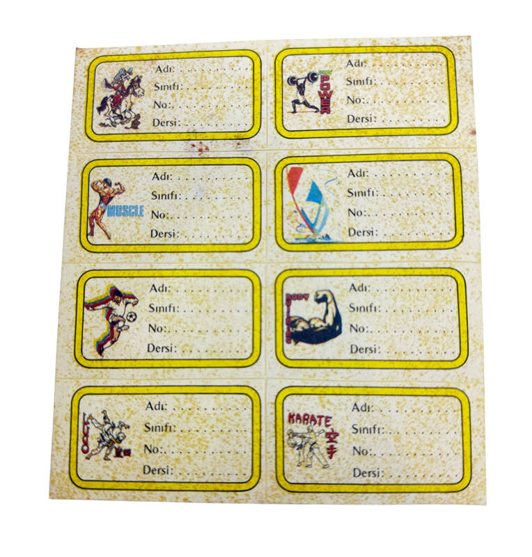 1990's Yapışkanlı Okul Etiketi AOB5382 - 1