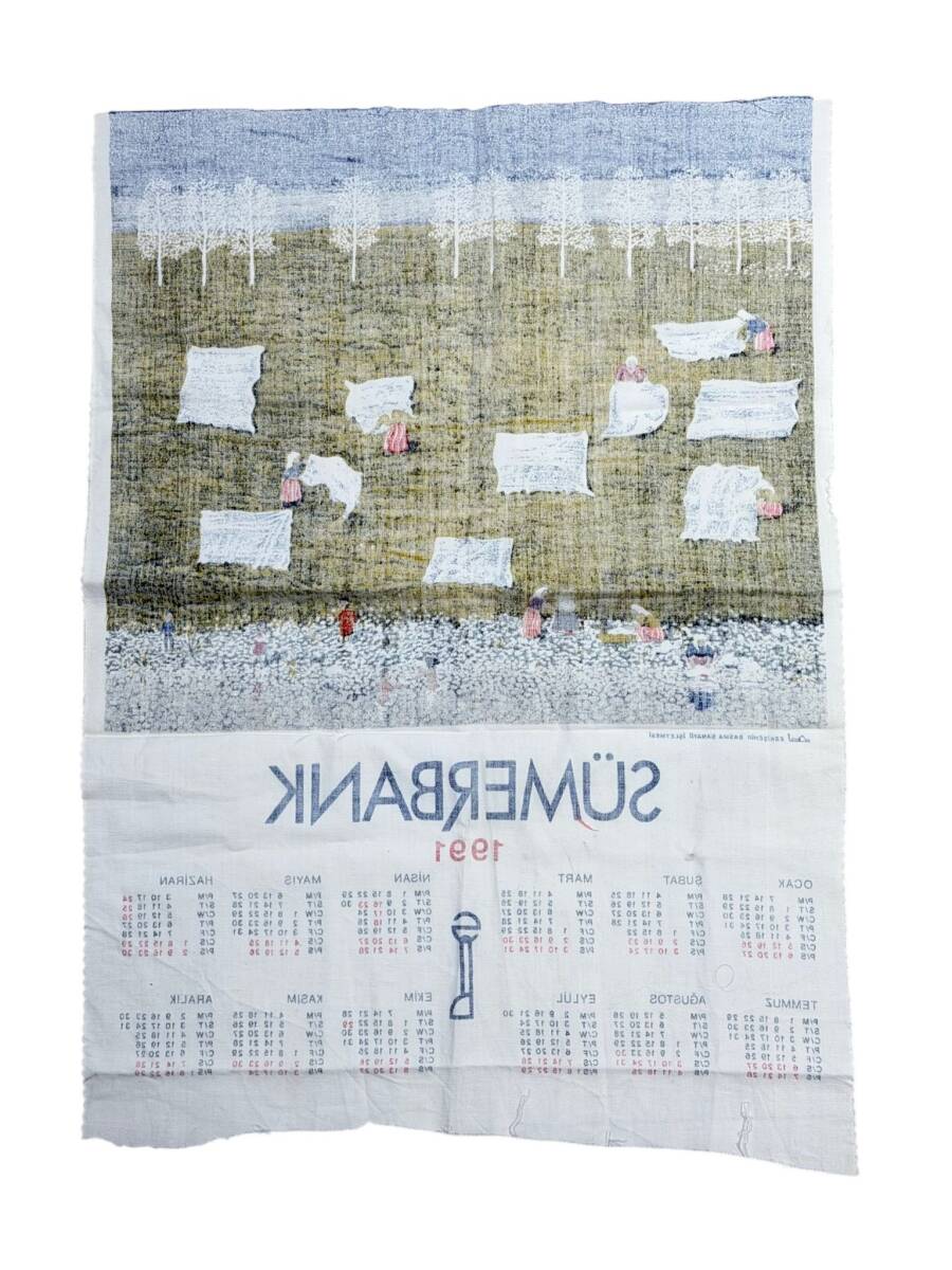 1991 Sümerbank Bez Takvim – Kumaş Duvar Takvimi AKS2223 - 2