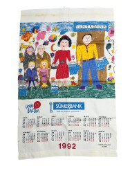 1992 Sümerbank Bez Takvim – Uçan Balon Nostaljik Kumaş Duvar Takvimi AKS2198 - Gökçekoleksiyon
