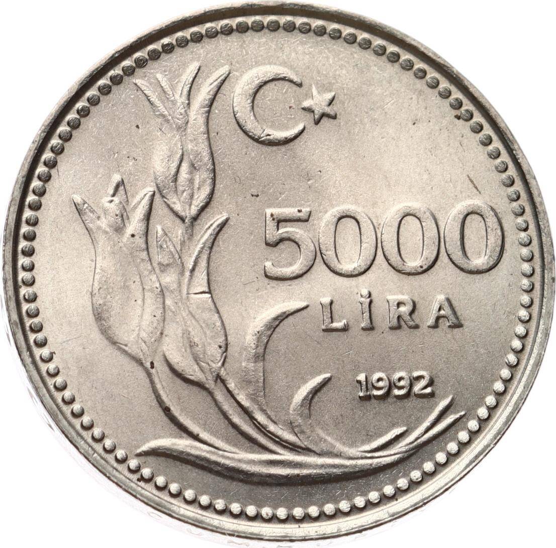 1992 Yılı 5.000 Lira - ÇİL TCM3223 - 1