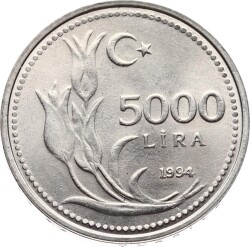 1994 Yılı 5.000 Lira - ÇİL TCM3224 - Gökçekoleksiyon