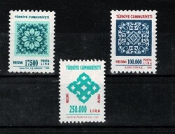 1995-1997 Türk Motifleri Resmi Posta Pulları Karışık Lot - 3 Adet Damgasız (MNH) PPT2513 - Gökçekoleksiyon