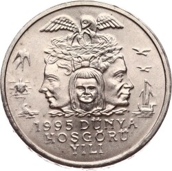1995 Yılı 25.000 Lira (Dünya Hoşgörü Yılı) - ÇİL TCM3217 - Gökçekoleksiyon