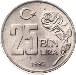 1995 Yılı 25.000 Lira (Dünya Hoşgörü Yılı) - ÇİL TCM3217 - 2